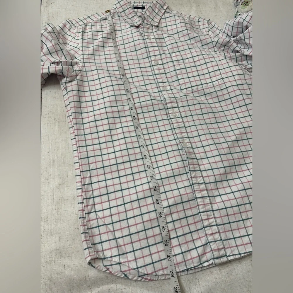 J. Crew Men's Pink and Blue Checkered Shirt